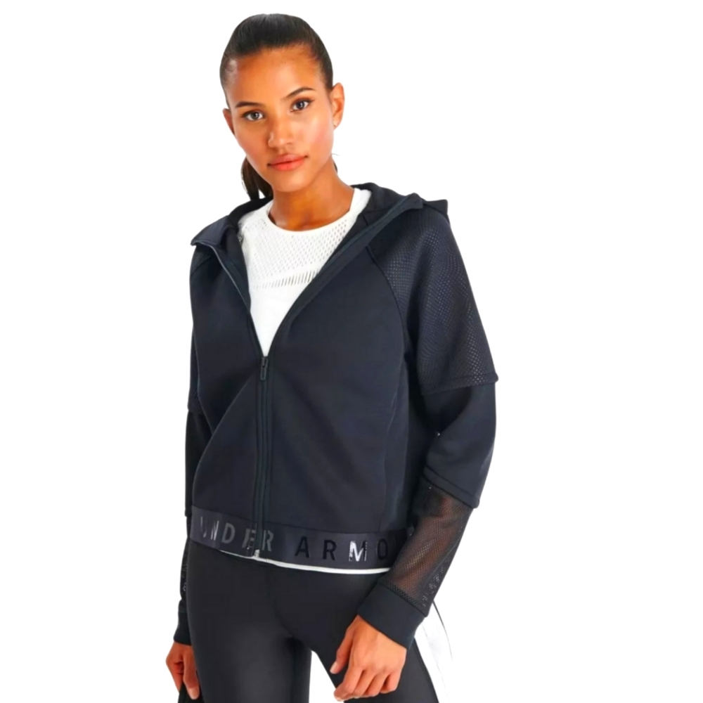 Under Armour Unstoppable Move Black Hoodie Performance Jacket women Size XL